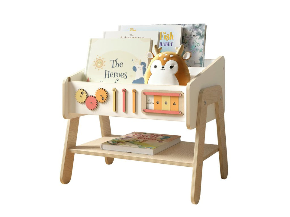 BusyKids LILU 3-in-1 Montessori bookshelf, seat and table