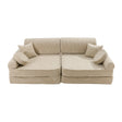 Large Modular Sofa for Kids - Premium Corduroy Ecru
