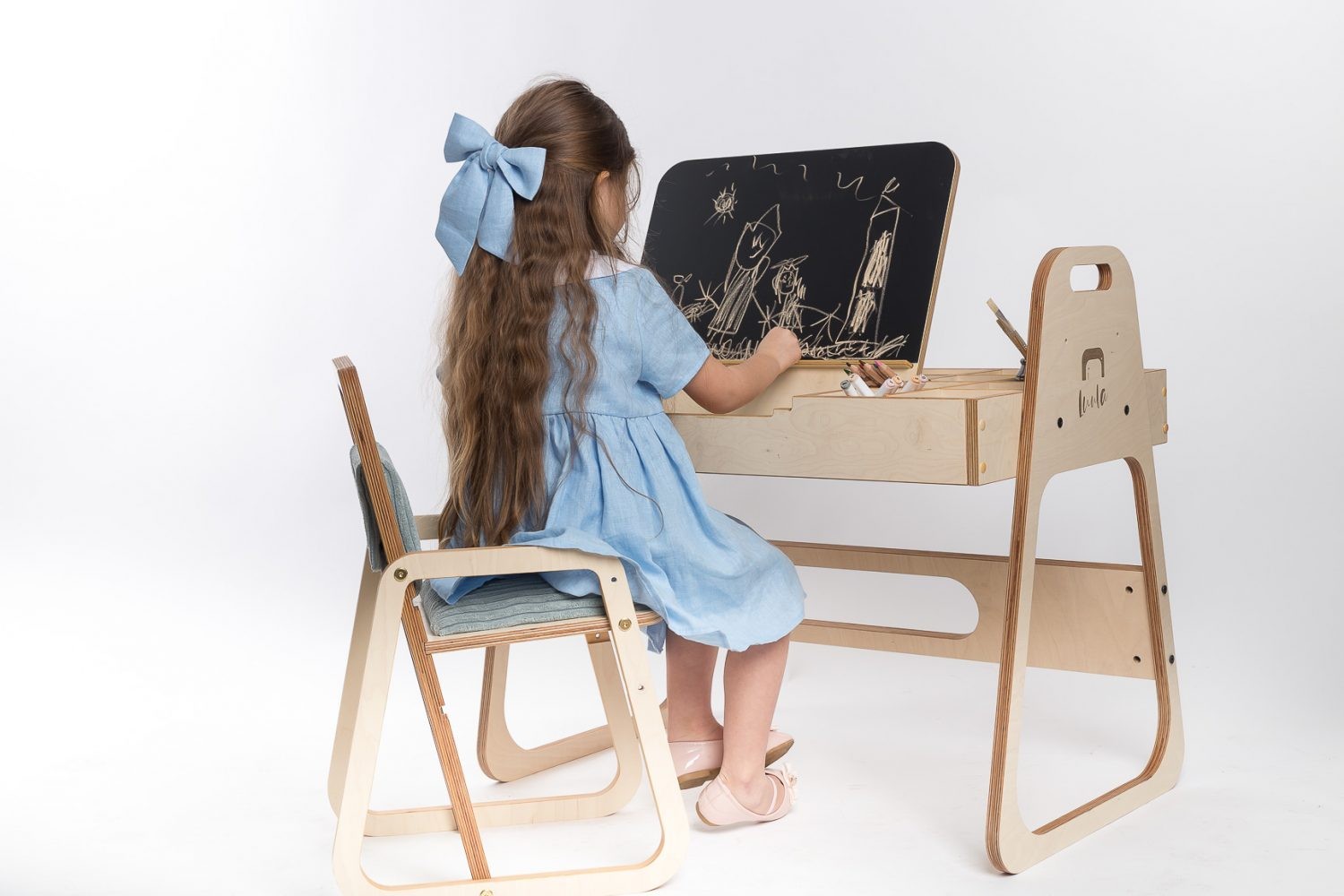 Adjustable Children Chair Julle - Mint Green