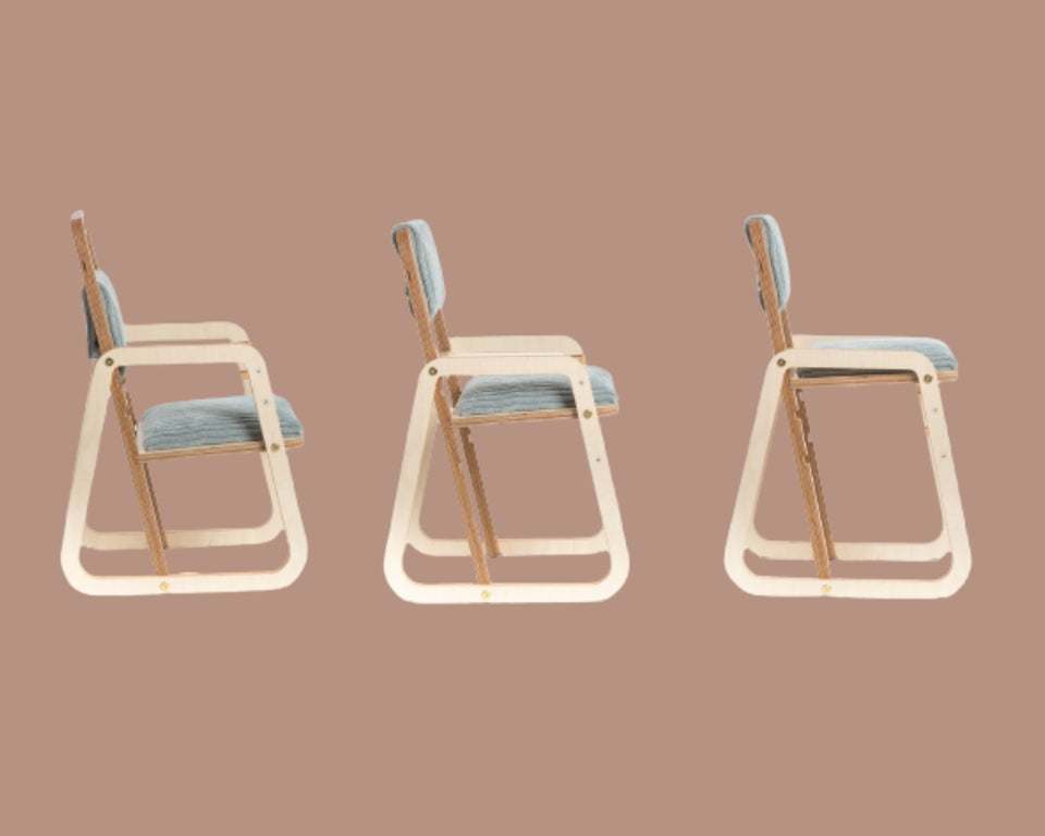Adjustable Children Montessori Table and Chair Set Julle - Mint Green