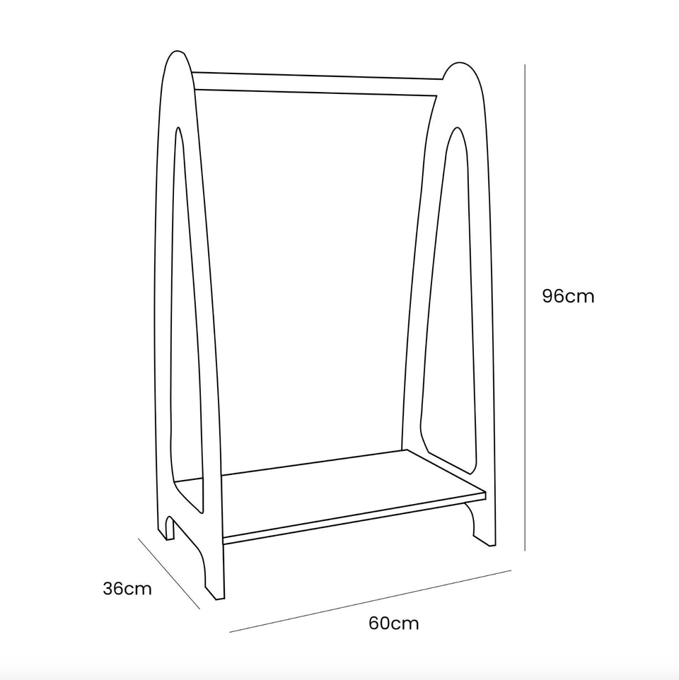 Arched Clothing Rack For Children - Small Natural Wood