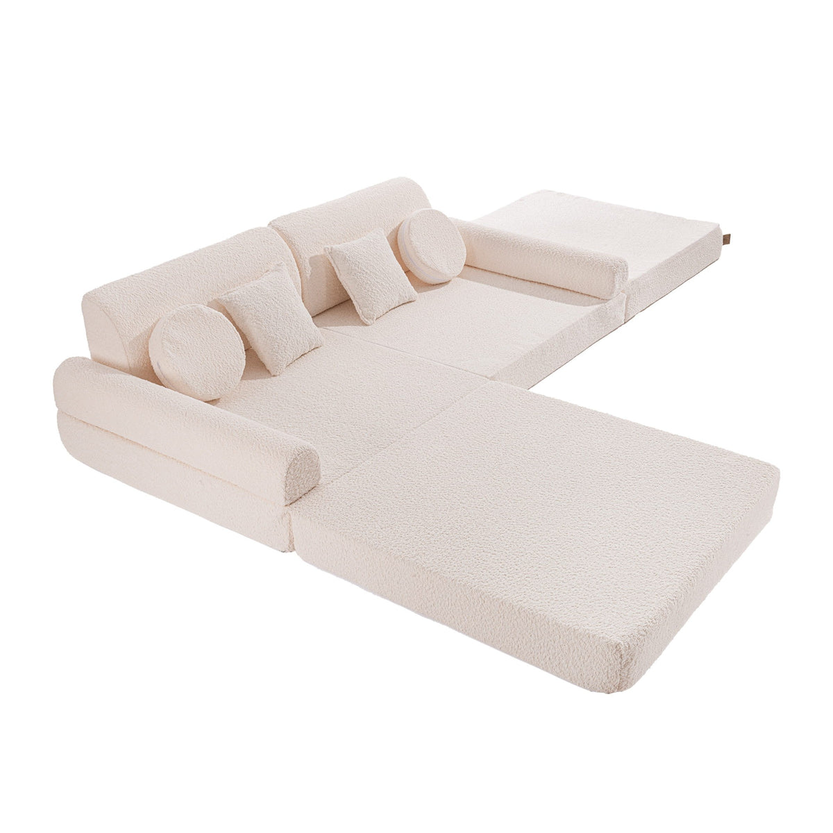 Large Modular Sofa for Kids - Premium Boucle, White