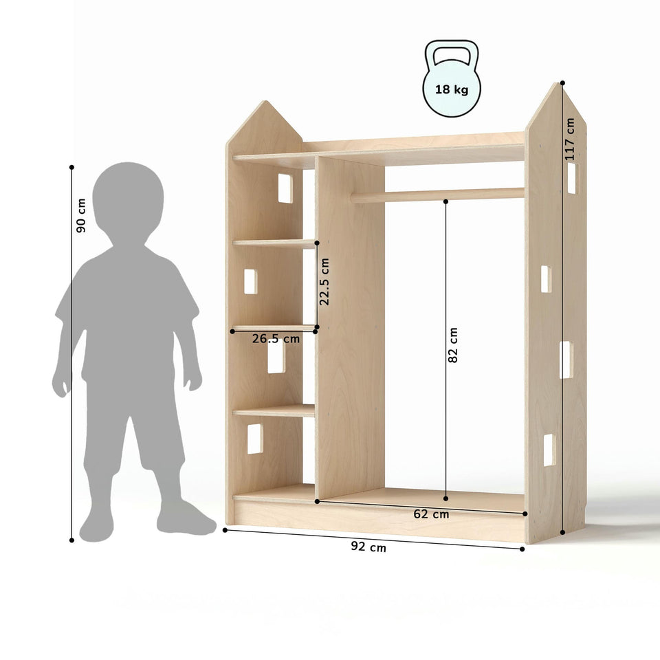 House-Shaped Open Children’s Wardrobe