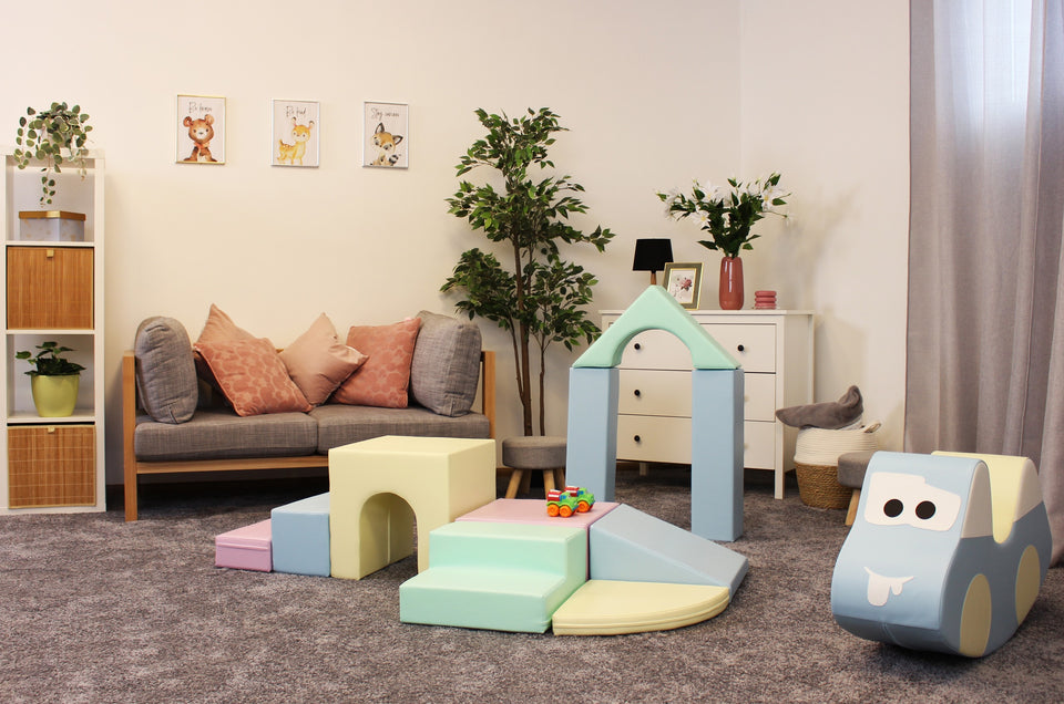 Soft Play 10 Foam Block Set - Light Pastel Creativity