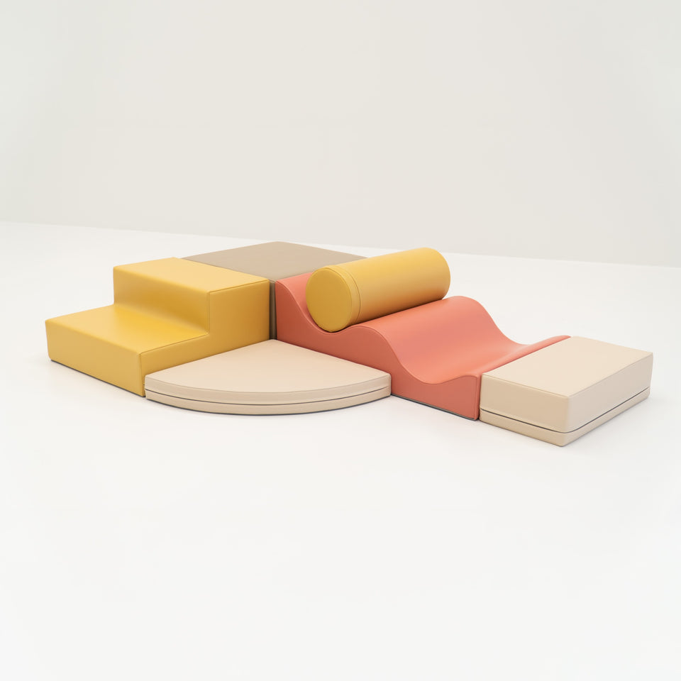 Soft Play 6 Foam Block Set - Pastel Pink Explorer