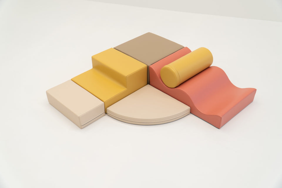 Soft Play 6 Foam Block Set - Pastel Pink Explorer