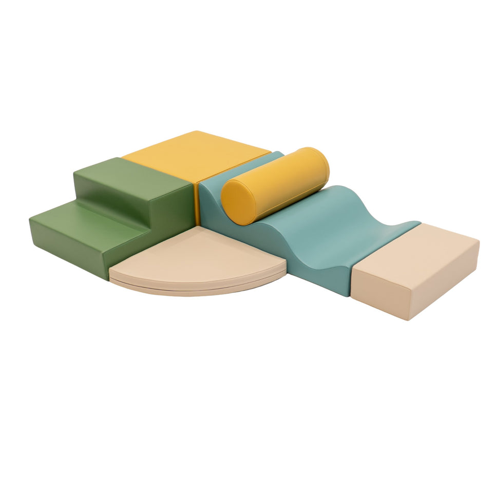 Soft Play 6 Foam Block Set - Pastel Turquoise Explorer