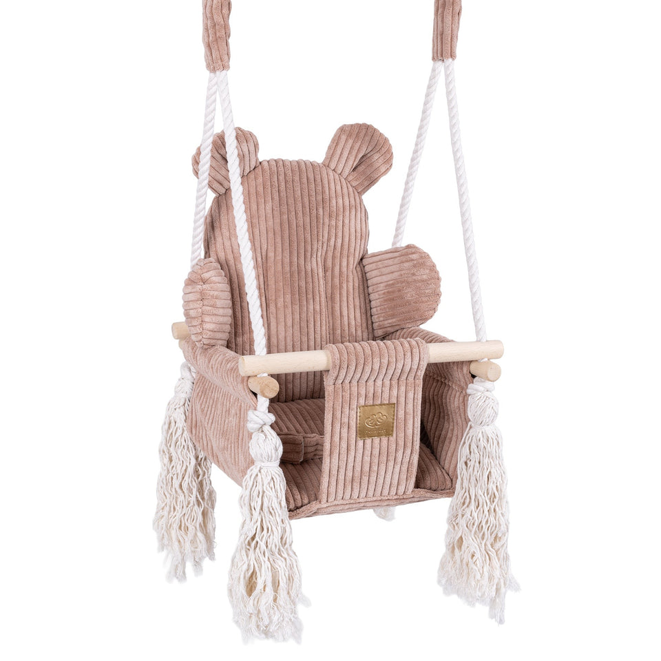 Indoor Baby Swing, Teddy - Pink Powder