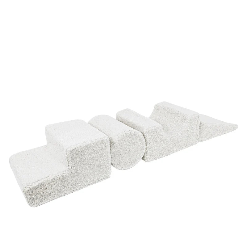 MeowBaby Bearly Corduroy Soft Play Set - 4 Pieces - Off White