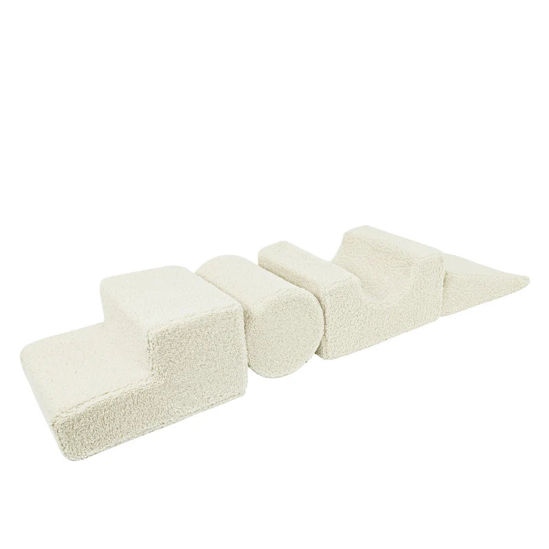 MeowBaby Bearly Corduroy Soft Play Set - 4 Pieces - Cream
