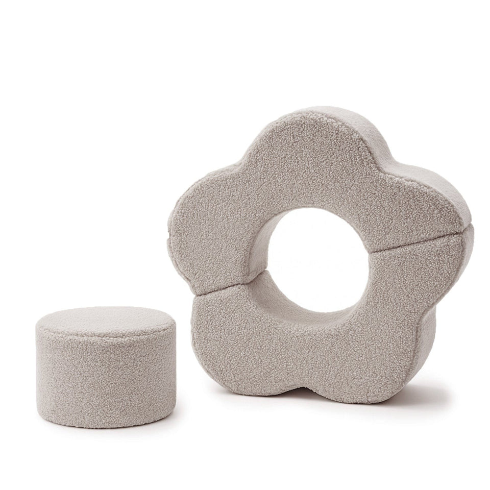 MeowBaby® Foam Flower Shape Set, 3 Elements, Bearly Light Grey