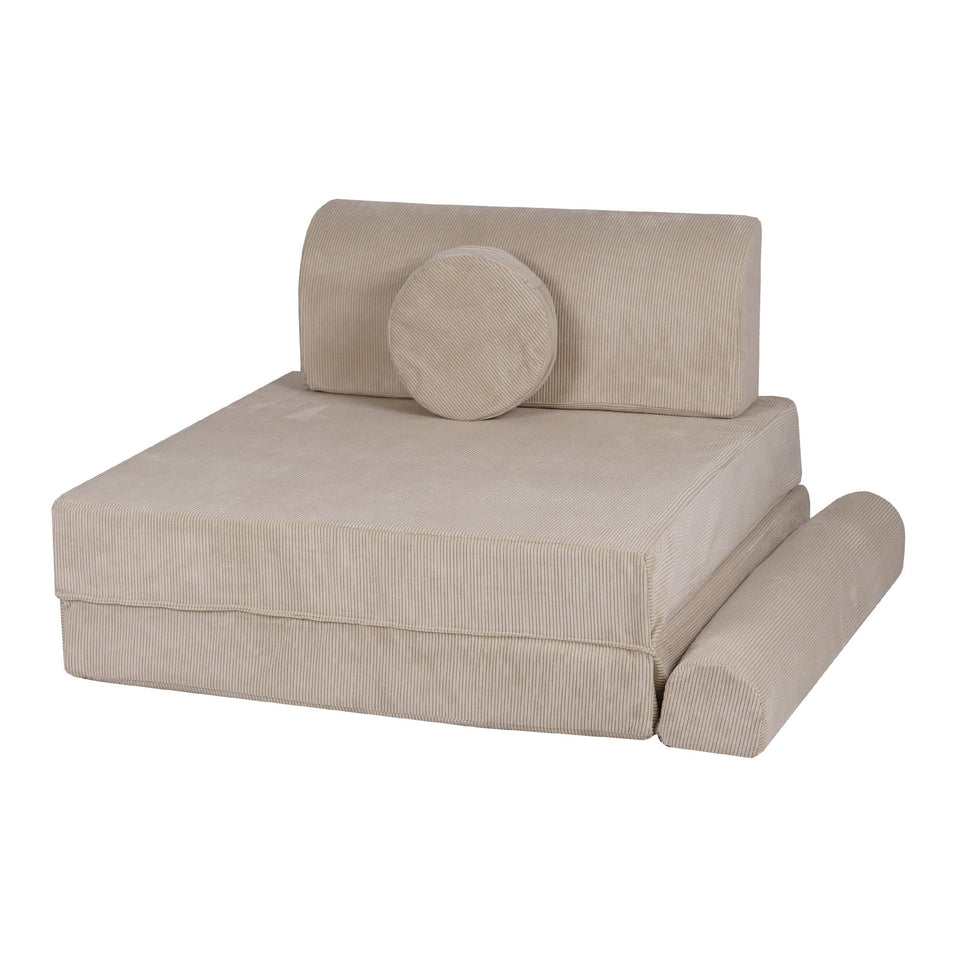 MeowBaby® Large Slimcord Premium Sofa - Ecru