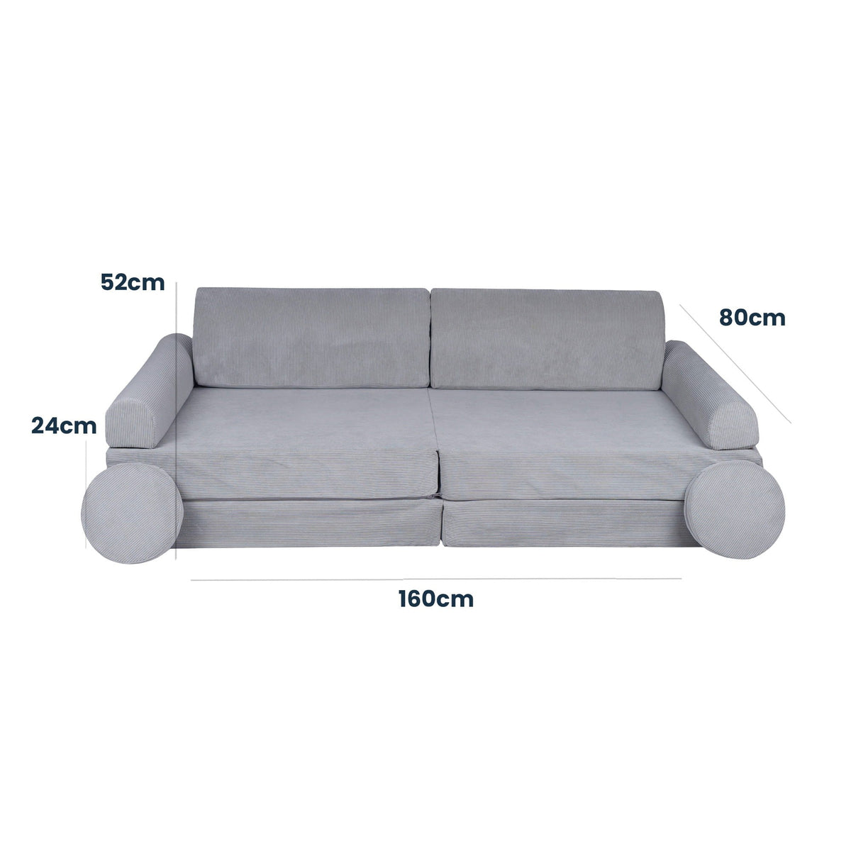 MeowBaby® Large Slimcord Premium Sofa - Gray