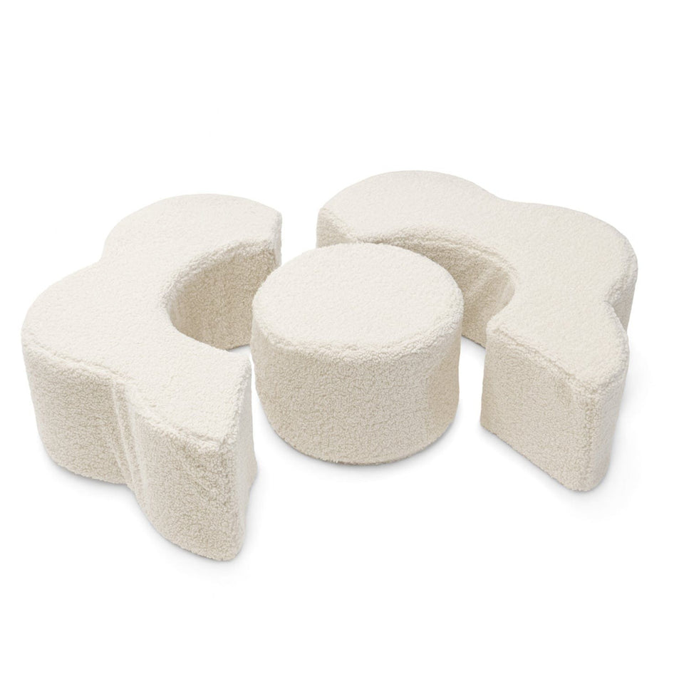 MeowBaby® Foam Flower Shape Set, 3 Elements, Bearly Cream