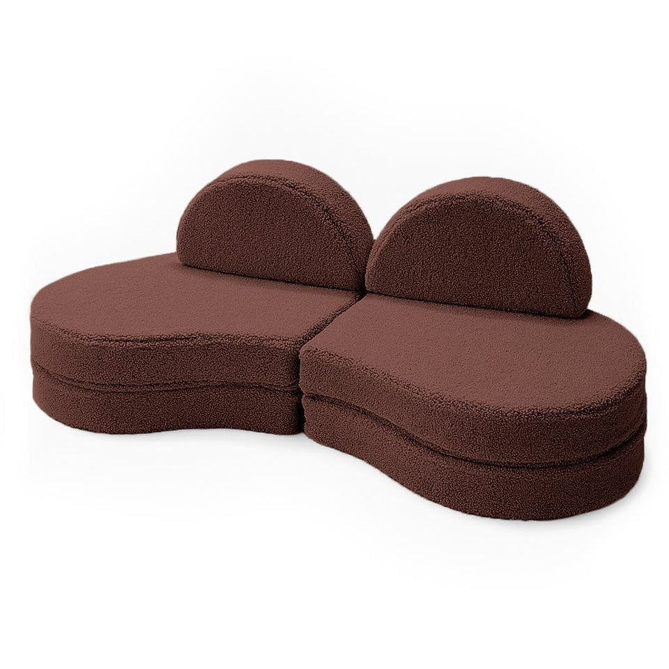 MeowBaby® Modular Sofa Coccolo for Kids – 6 Piece, Bearly Brown