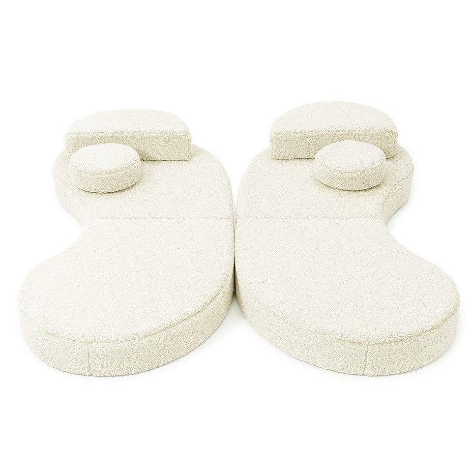 MeowBaby® Modular Sofa Coccolo for Kids – 6 Piece, Bearly Cream
