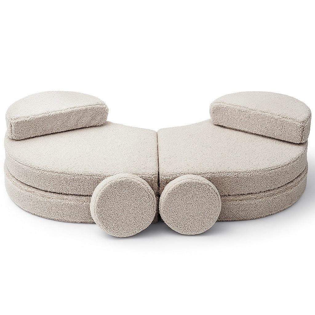 MeowBaby® Modular Sofa Coccolo for Kids – 6 Piece, Bearly Light Gray