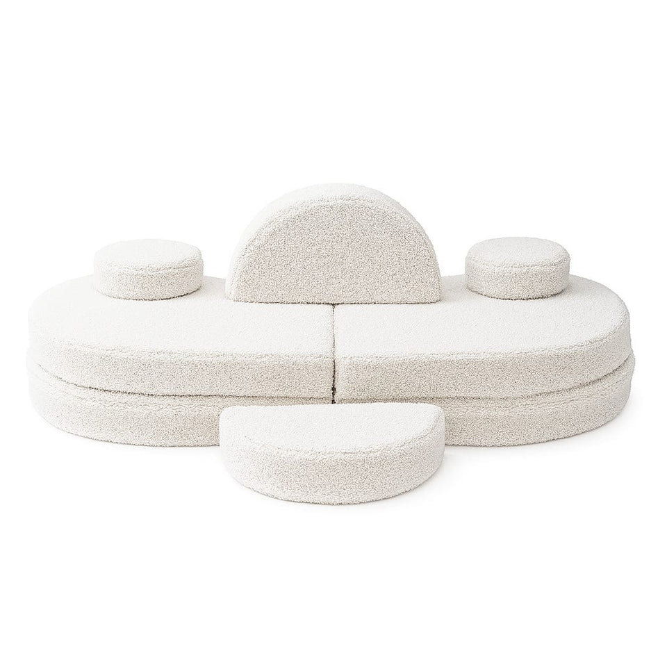 MeowBaby® Modular Sofa Coccolo for Kids – 6 Piece, Bearly Off-White