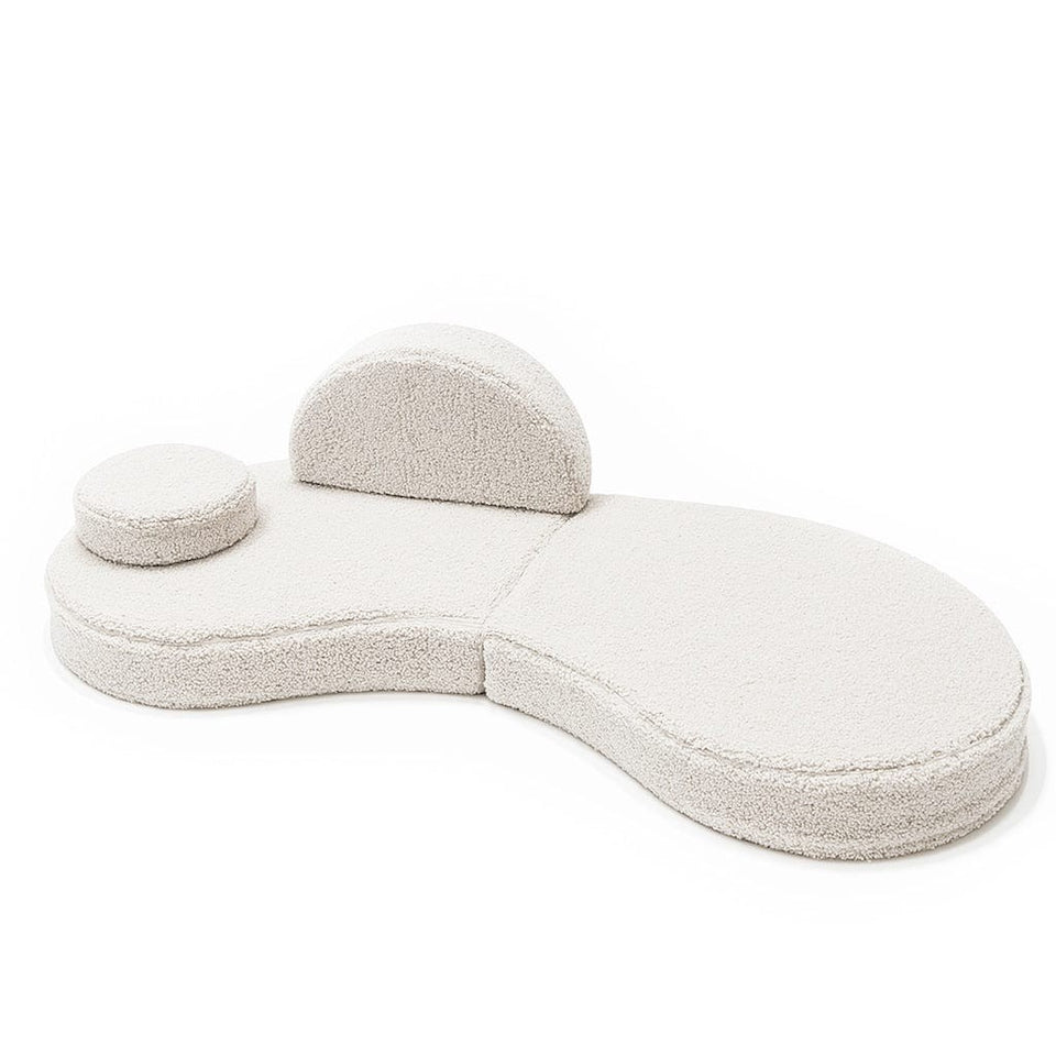 MeowBaby® Modular Sofa Coccolo for Kids – 6 Piece, Bearly Off-White