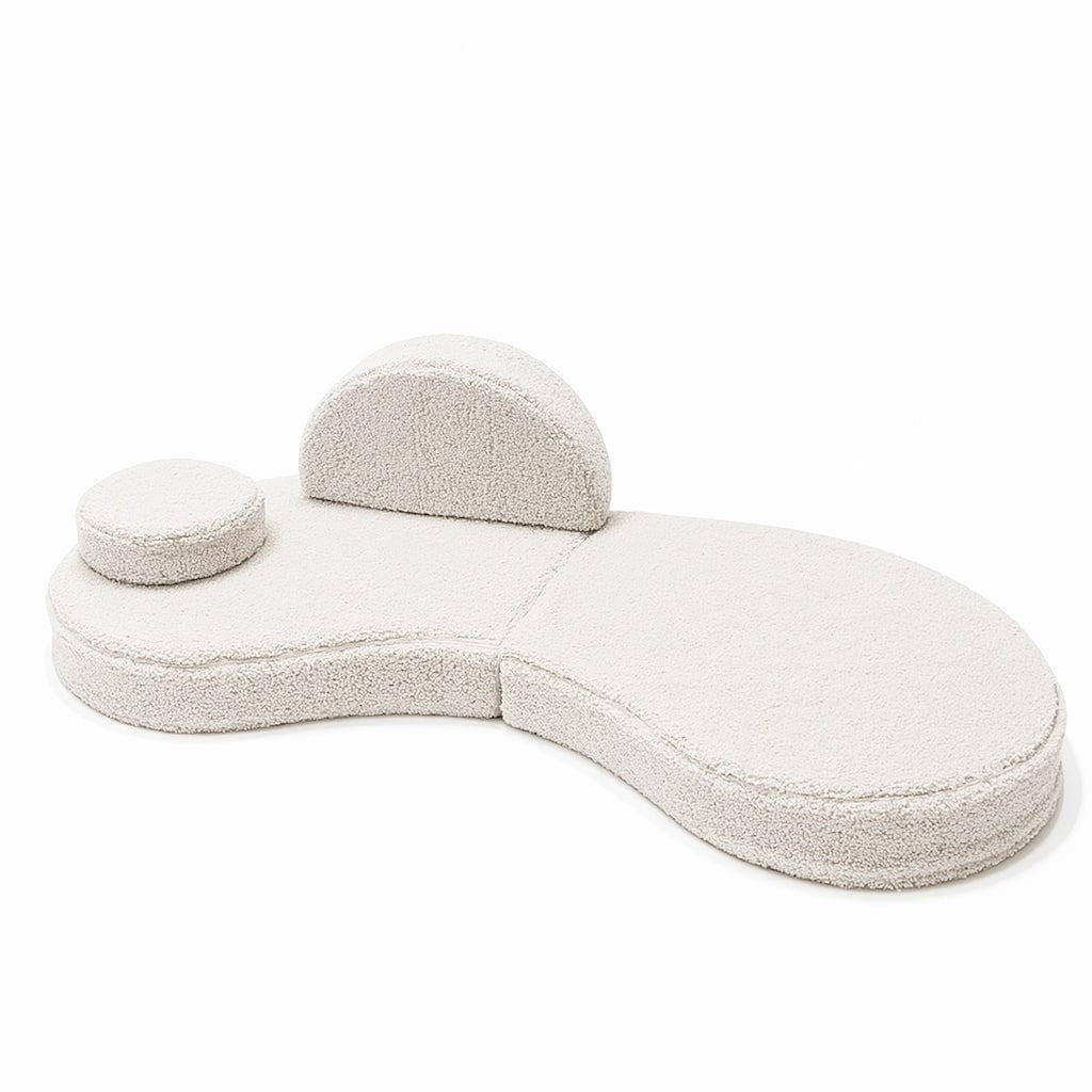 MeowBaby® Modular Sofa Coccolo for Kids – 6 Piece, Bearly Off-White