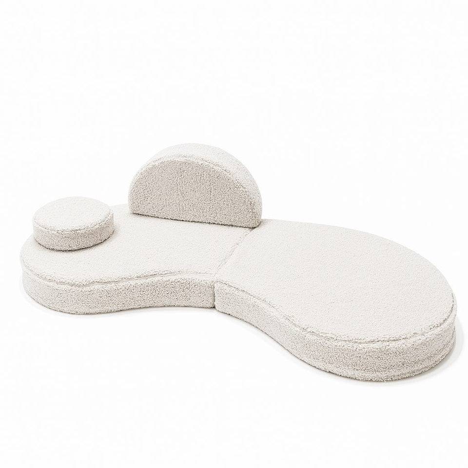MeowBaby® Modular Sofa Coccolo for Kids – 6 Piece, Bearly Off-White