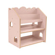 Montessori-bogreol formet som et hus – Pink