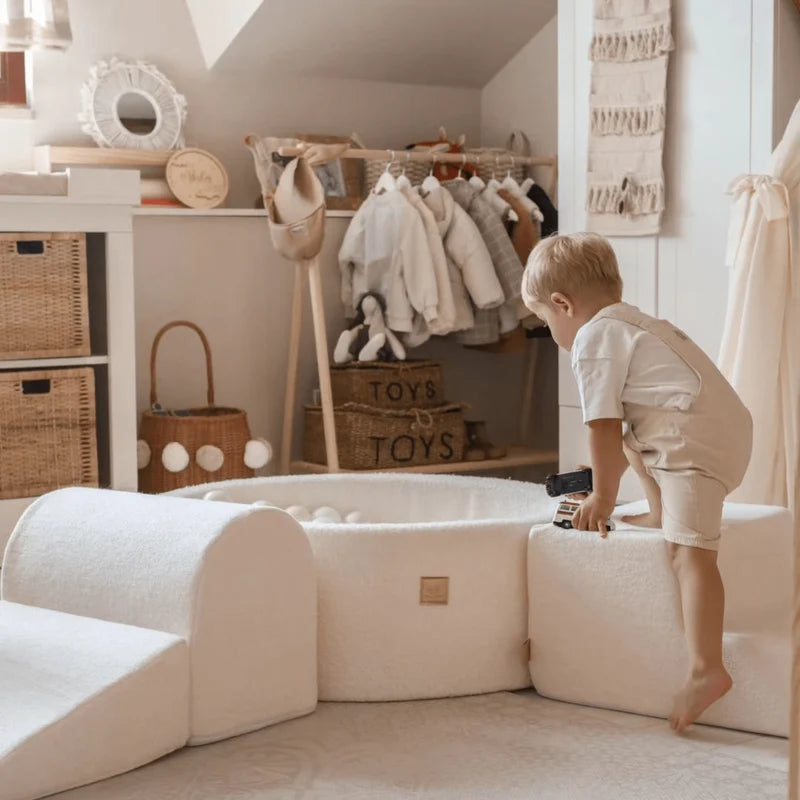 MeowBaby Bearly Corduroy soft play-sæt – 4 dele – lysegrå