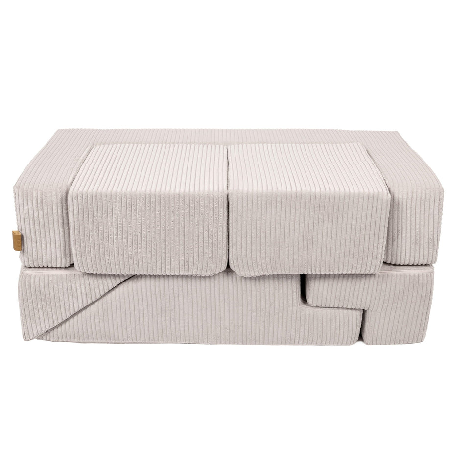 MeowBaby® Soft Velvet Bricks Sofa - Ecru