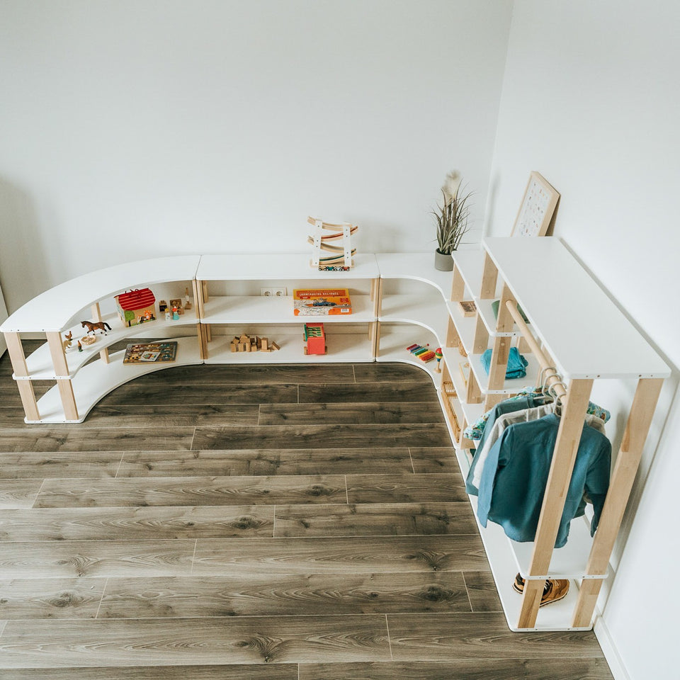 Modular Montessori Shelf Corner - 2 Shelves