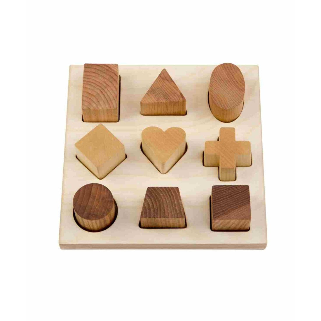 Wooden Shape Sorting Blocks - Natural