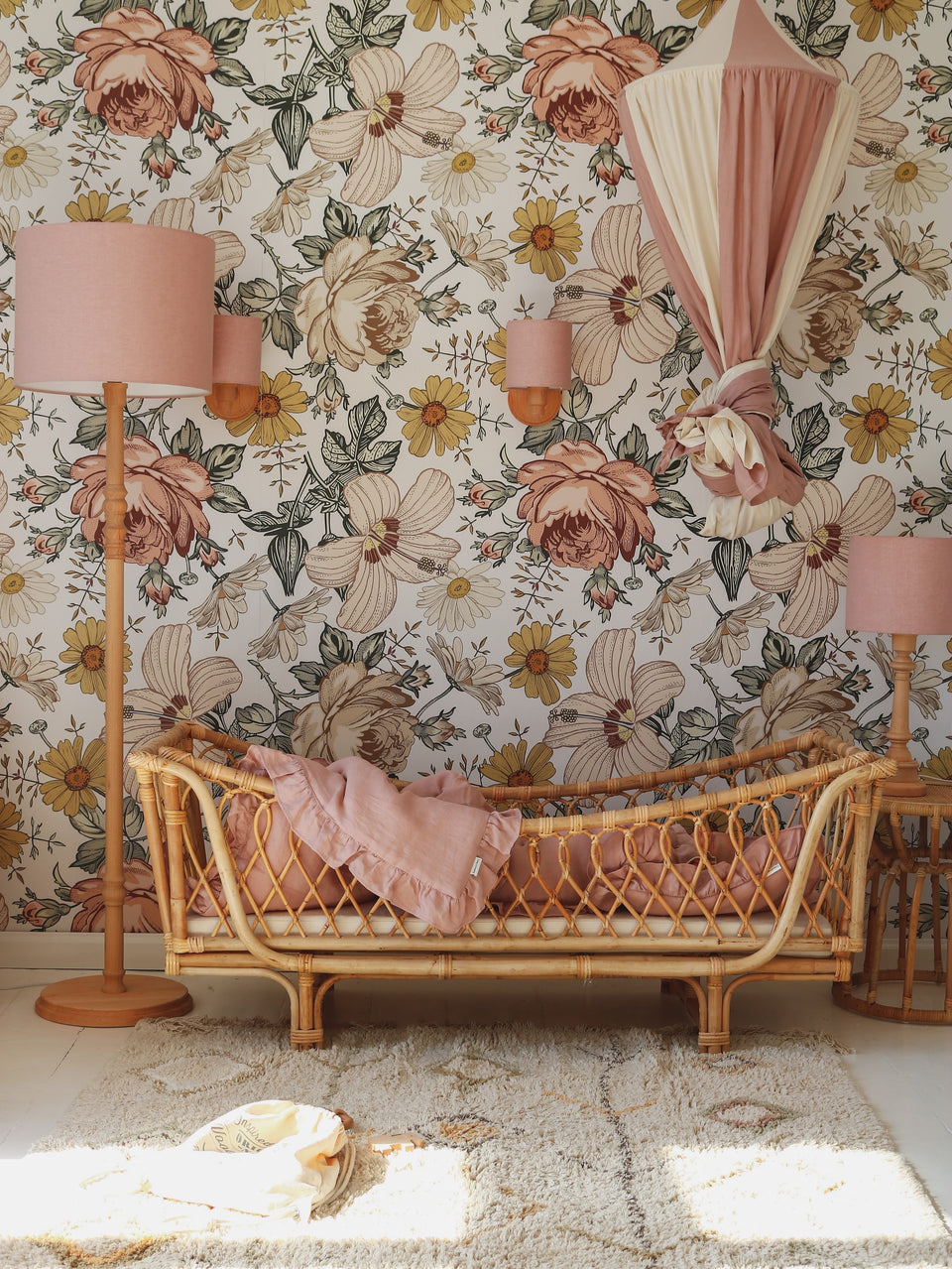 Organic Cotton and Linen Canopy - Powder Pink