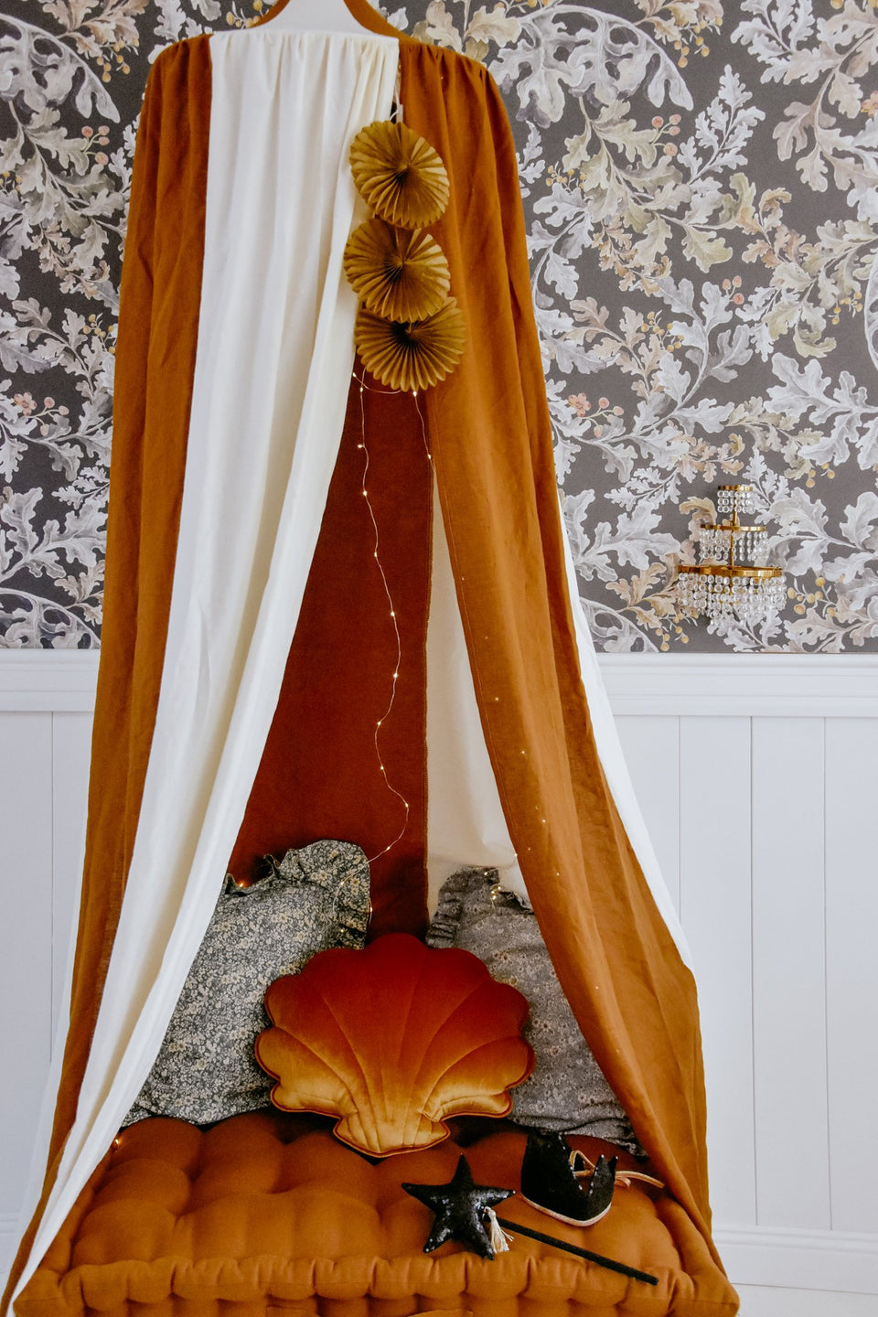 Organic Cotton and Linen Canopy - Caramel Circus
