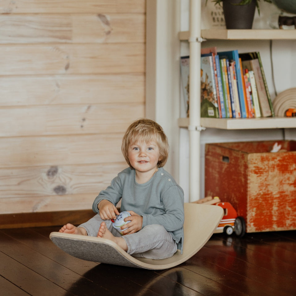 Wooden Balance Board With Grey Felt